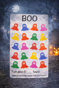 Halloween Ghosts - BOO - Laminated A6 Savings Challenge