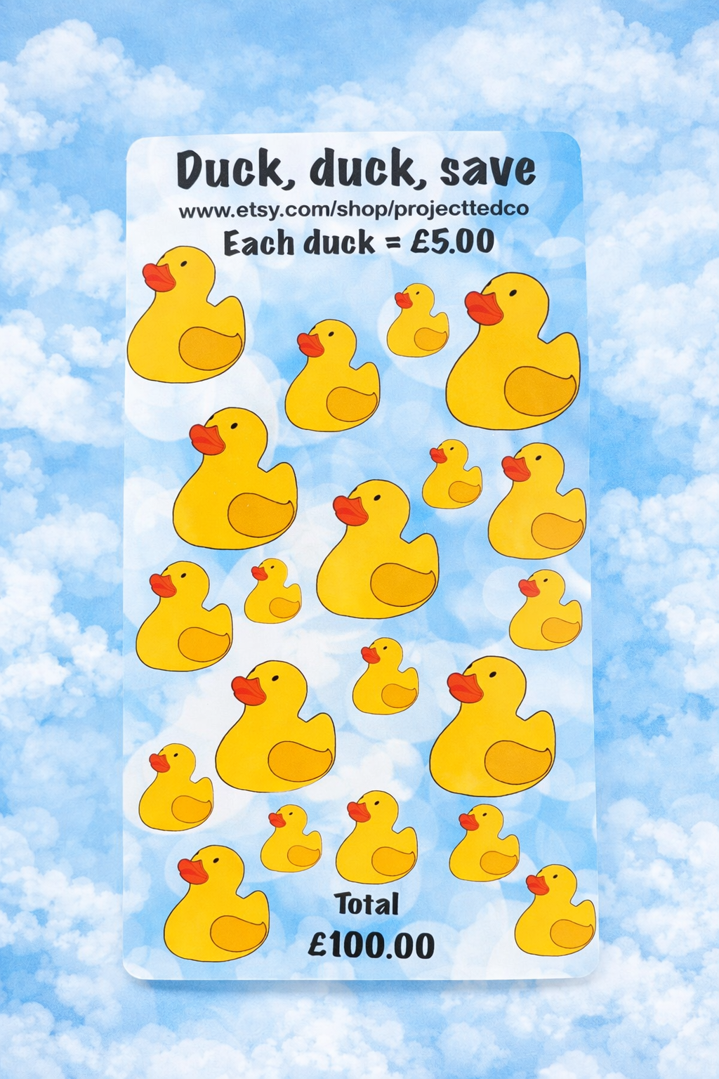 Duck, Duck, Save Laminated A6 Savings Challenge