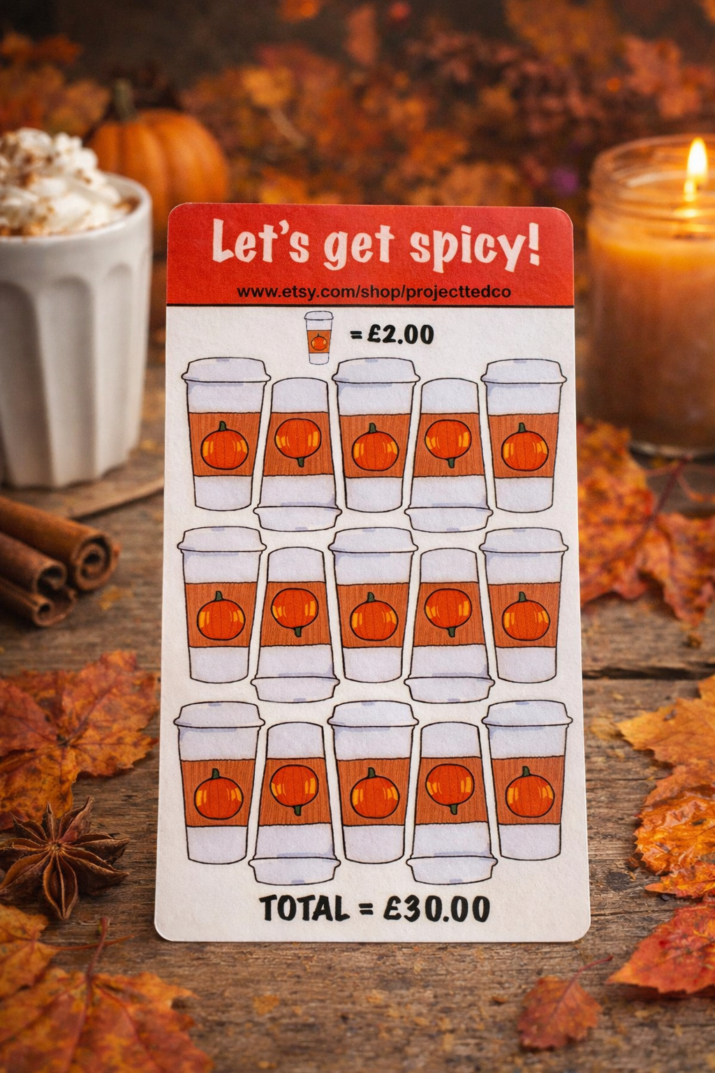 Lets Get Spicy - Pumpkin Spiced themed savings challenge