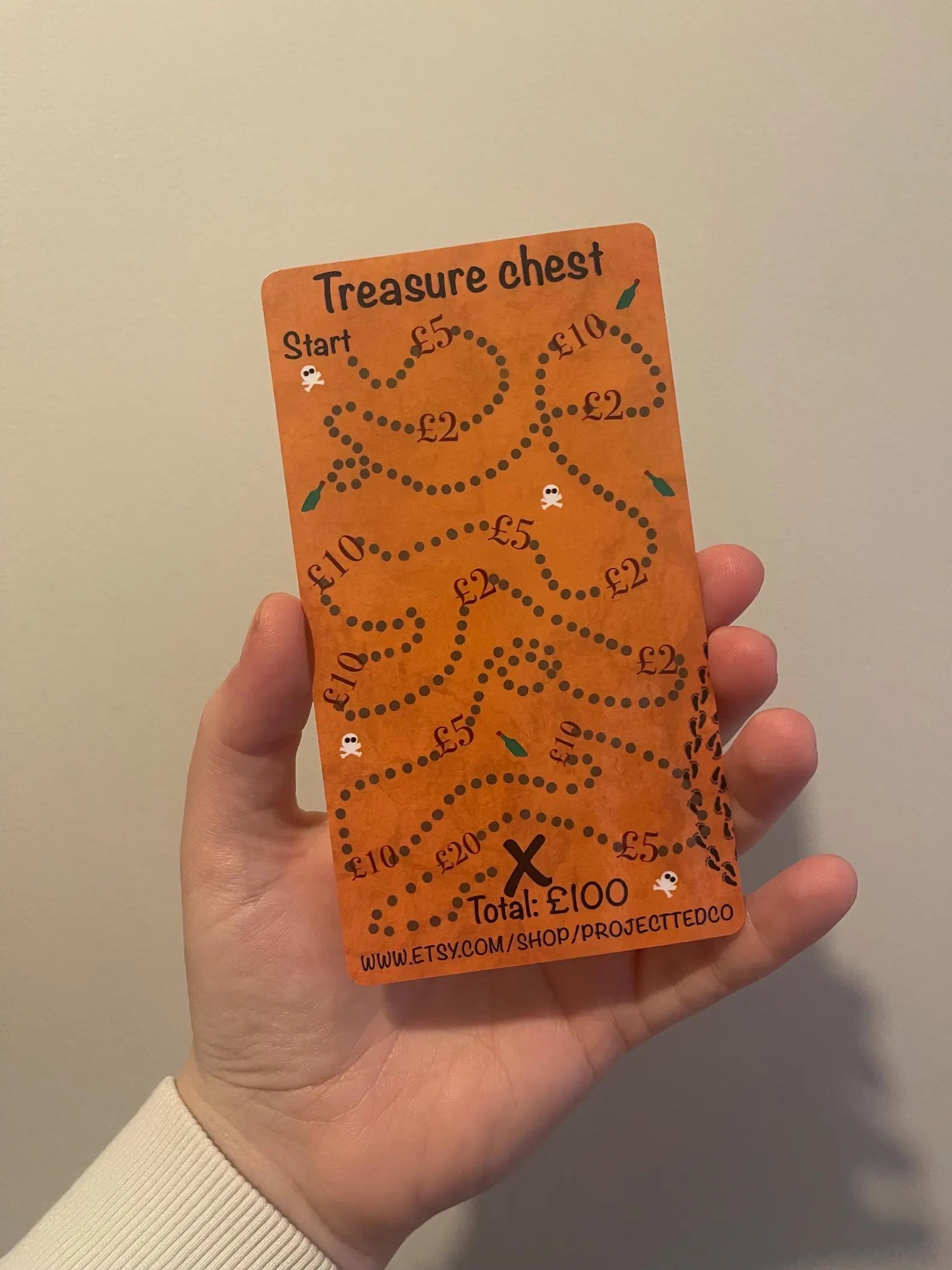 Treasure Chest pirate map inspired Savings Challenge
